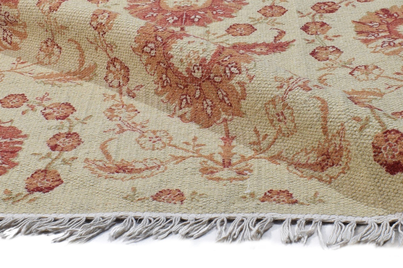 4' X 6' Rug Wool Brown Transitional Dhurrie Agra Modern Room Size Carpet 7865169870997