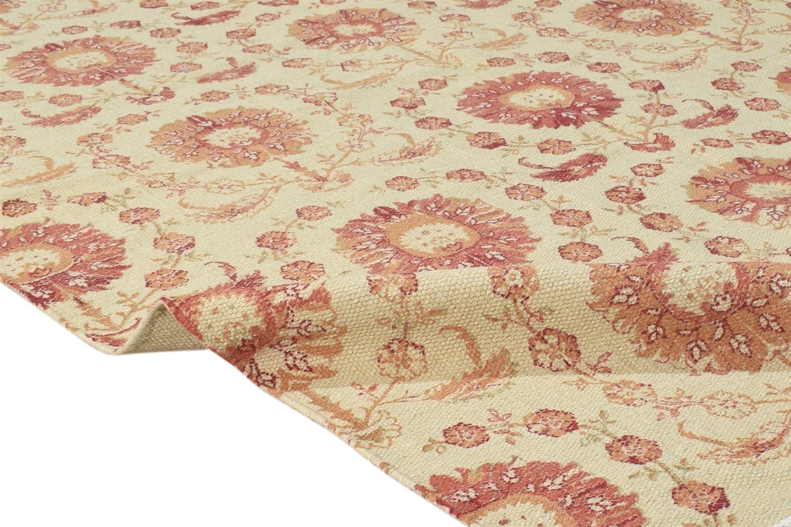 4' X 6' Rug Wool Brown Transitional Dhurrie Agra Modern Room Size Carpet 7865169870997