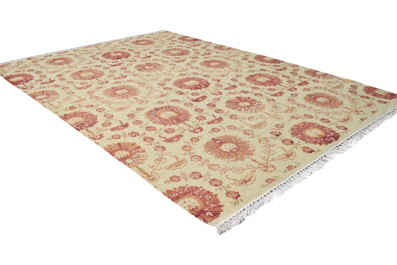 4' X 6' Rug Wool Brown Transitional Dhurrie Agra Modern Room Size Carpet 7865169870997