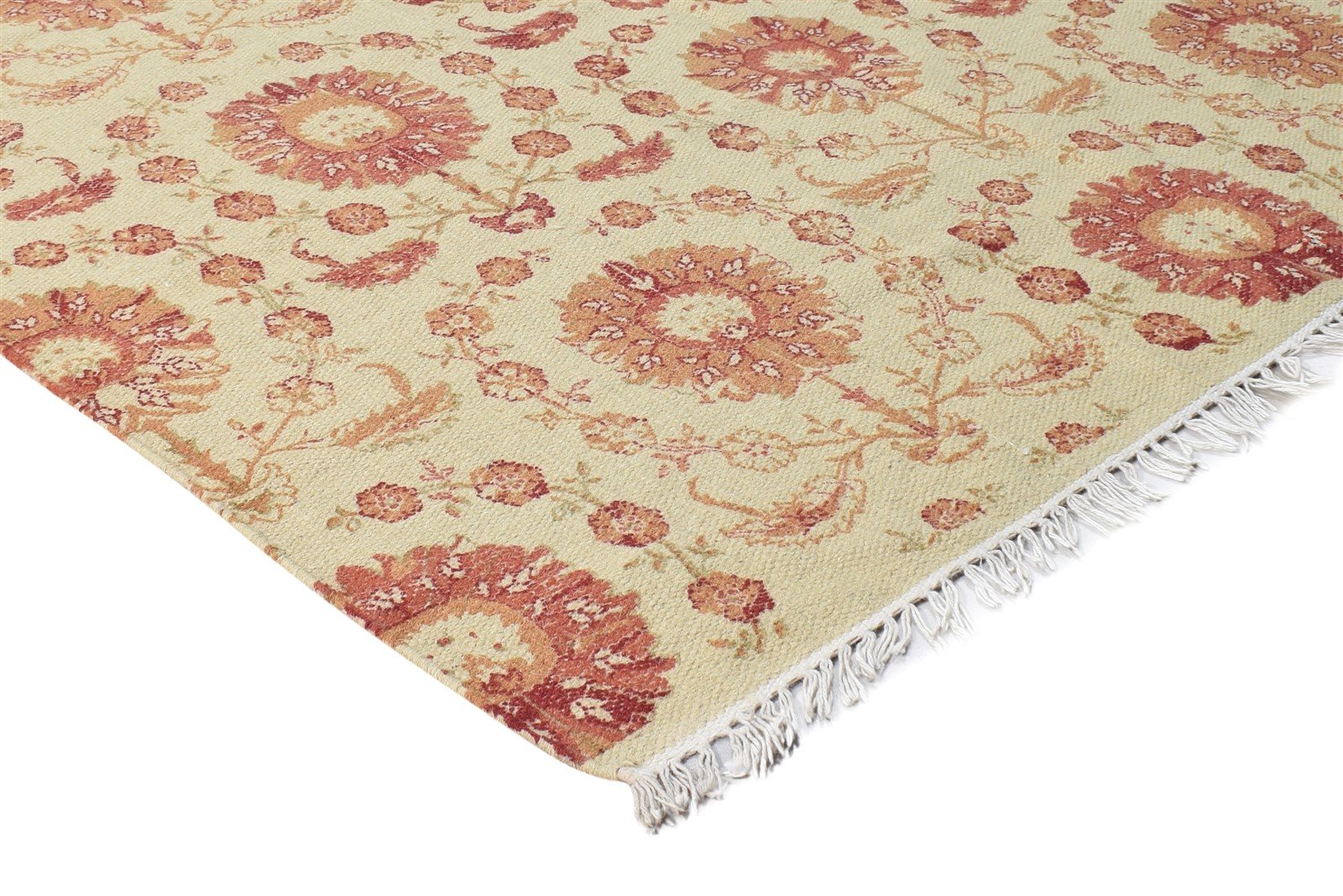 4' X 6' Rug Wool Brown Transitional Dhurrie Agra Modern Room Size Carpet 7865169870997