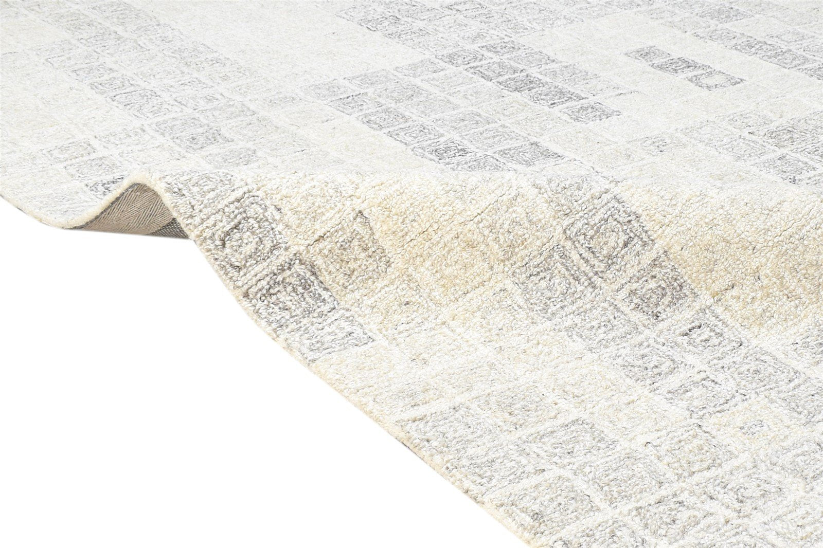 Moyna 4' X 6' Rug Wool Cream Modern Hand Tufted Scandinavian Abstract 7865139724437
