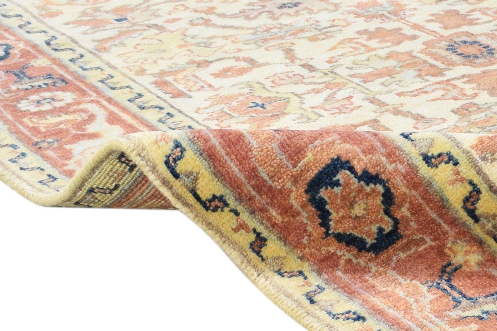 4' X 6' Rug Wool Cream Persian Hand Knotted Oushak Oriental Room Size Carpet 7864997281941