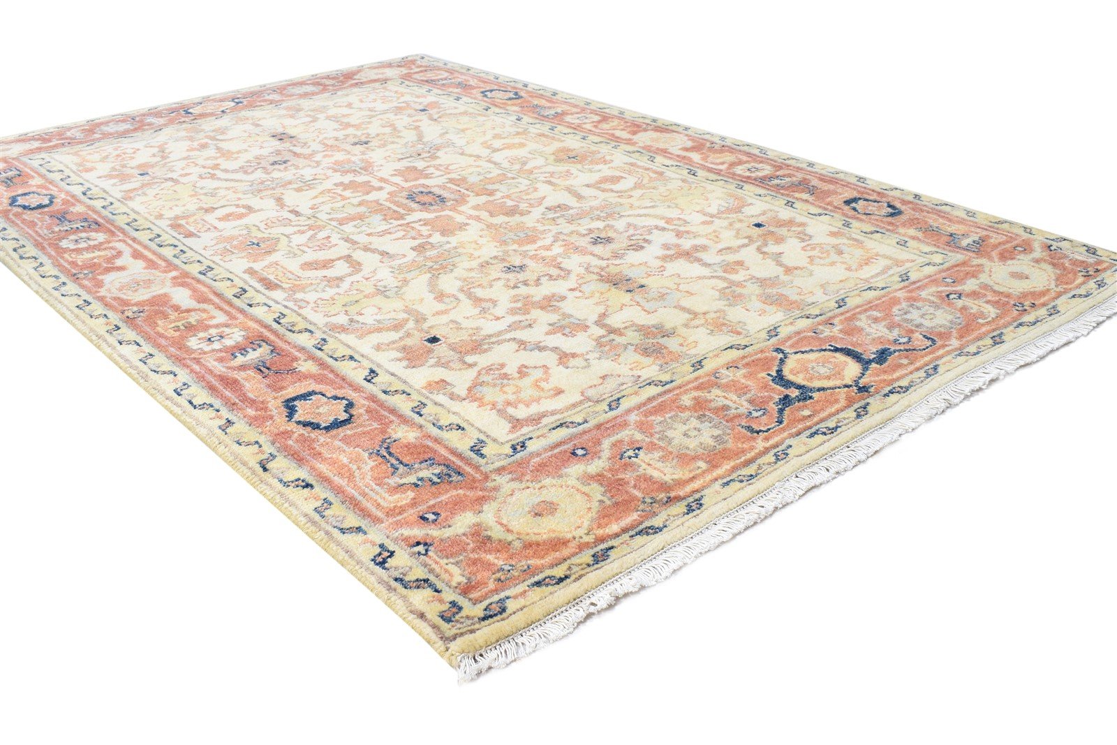 4' X 6' Rug Wool Cream Persian Hand Knotted Oushak Oriental Room Size Carpet 7864997281941