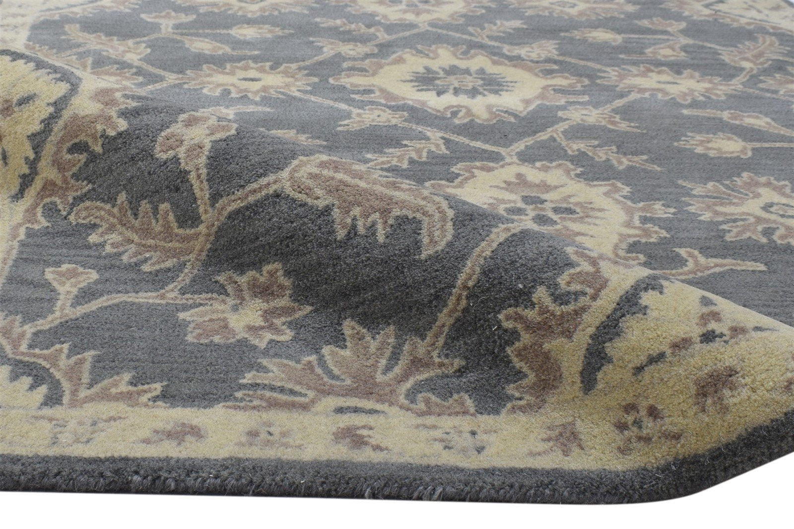 4' X 6' Rug Wool Dark Grey Persian Hand Tufted Oushak Oriental Room Size Carpet 7864306401429