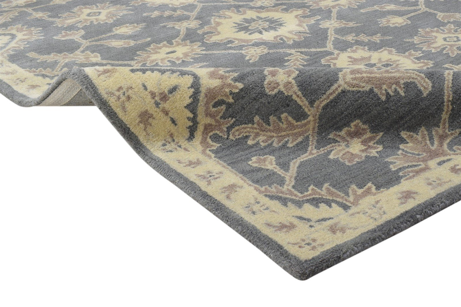4' X 6' Rug Wool Dark Grey Persian Hand Tufted Oushak Oriental Room Size Carpet 7864306401429