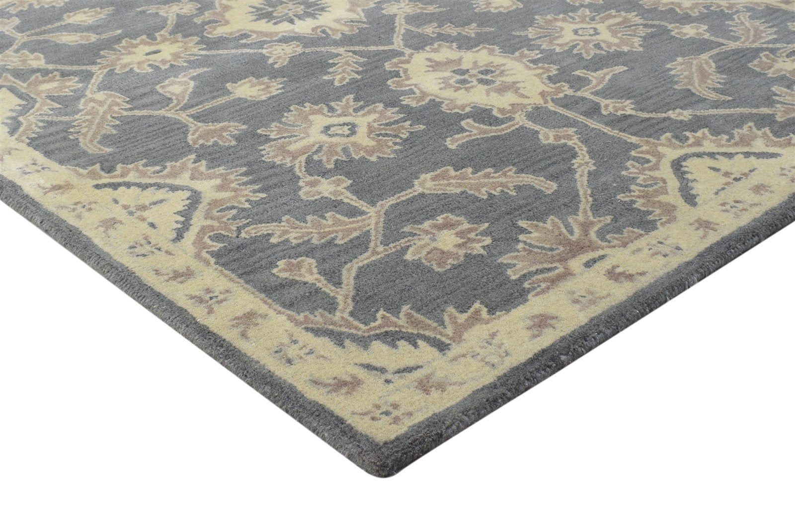 4' X 6' Rug Wool Dark Grey Persian Hand Tufted Oushak Oriental Room Size Carpet 7864306401429
