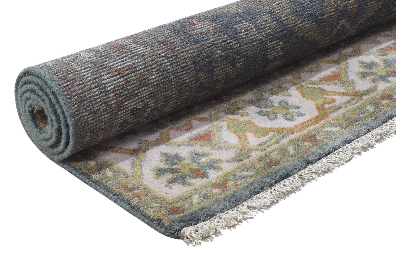 4' X 6' Rug Wool Dark Grey Persien Hand Knotted Oushak Oriental Room Size Carpet 7864328552597