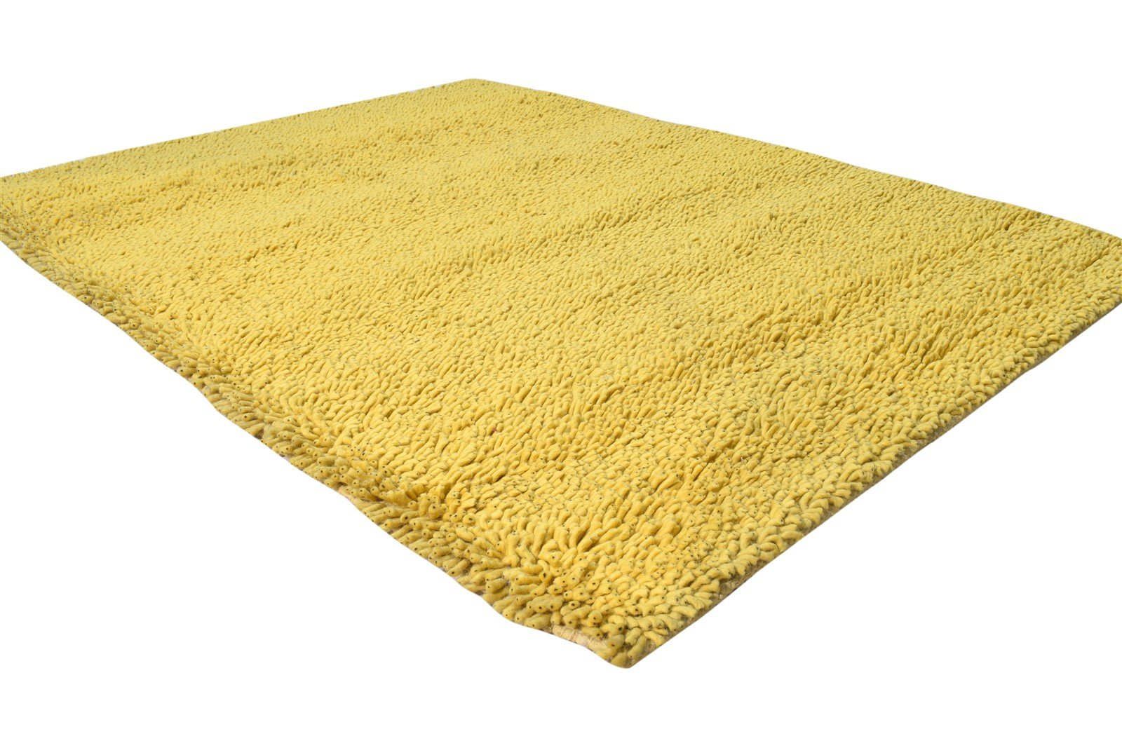 4' X 6' Rug Wool Gold Shag Hand Knotted Scandinavian Solid Room Size Carpet 7865243664533
