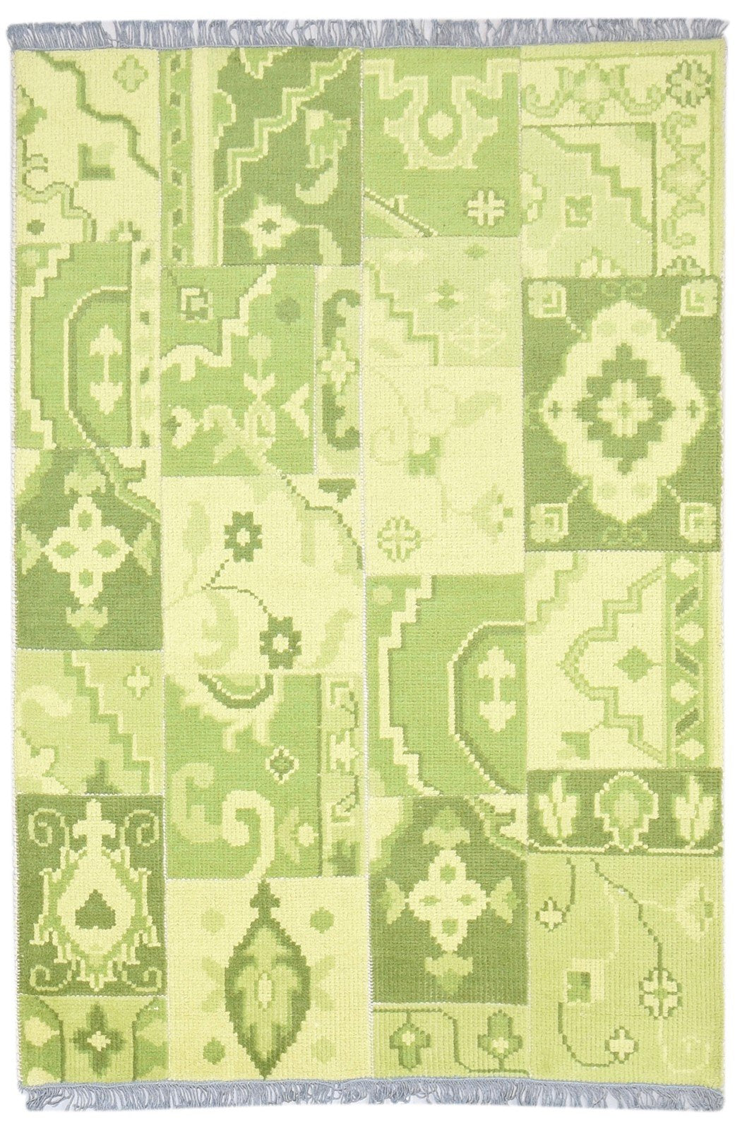 4' X 6' Rug Wool Green Persian Hand Knotted Mughal Oriental Room Size Carpet 7864873517205