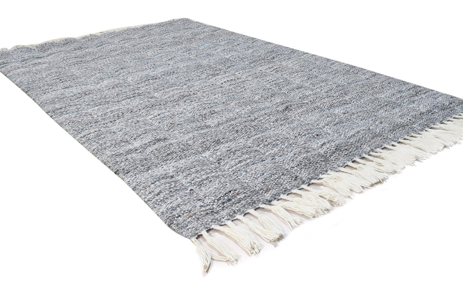 4' X 6' Rug Wool Grey Modern Dhurrie French Geometric Room Size Carpet 7864989188245
