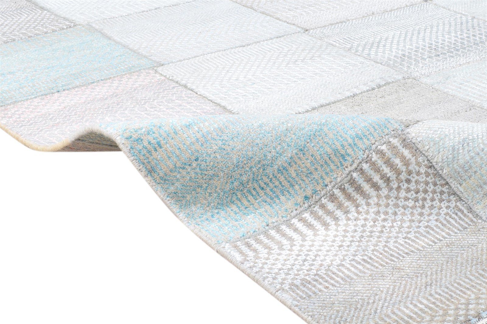 4' X 6' Rug Wool Grey Modern Hand Knotted Agra Grass Trellis Room Size Carpet 7864592171157