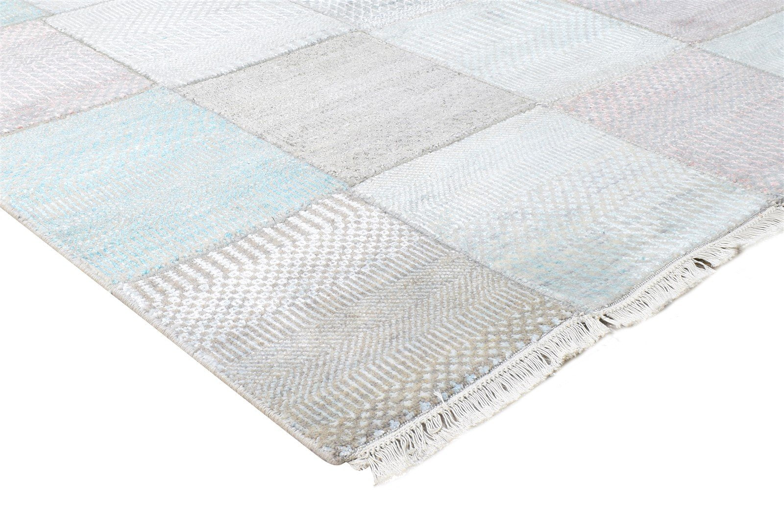 4' X 6' Rug Wool Grey Modern Hand Knotted Agra Grass Trellis Room Size Carpet 7864592171157