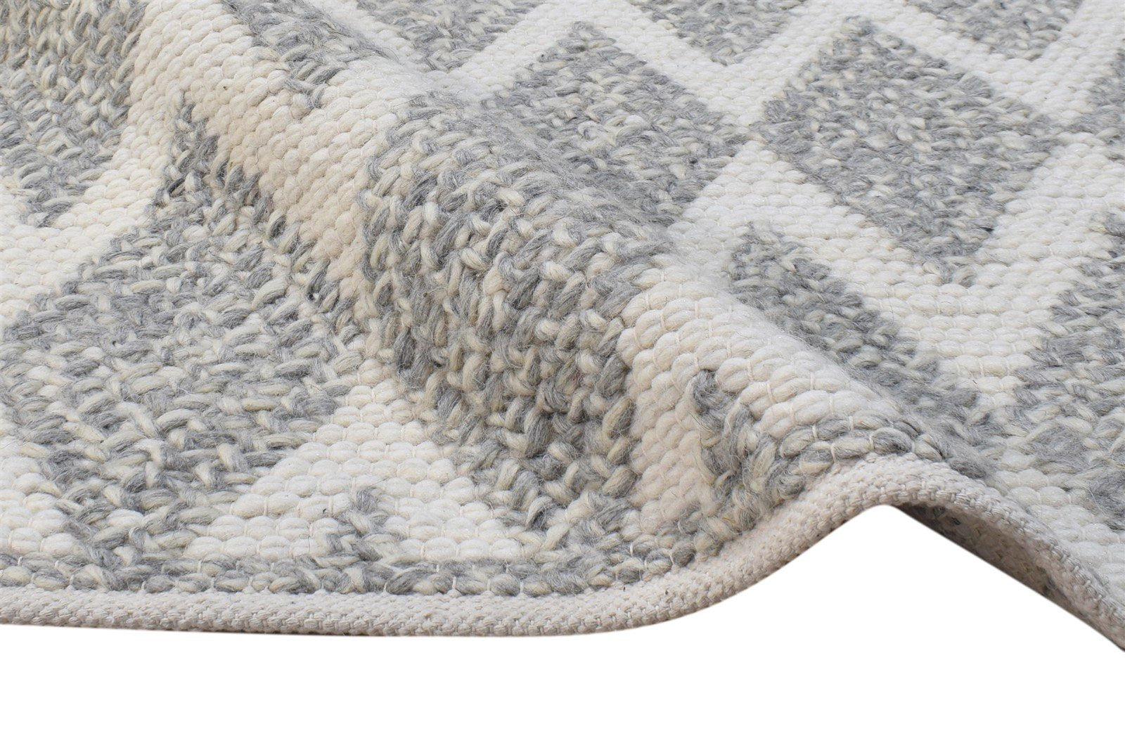 4' X 6' Rug Wool Grey Modern Hand Woven Scandinavian Nordic Room Size Carpet 7865002262677