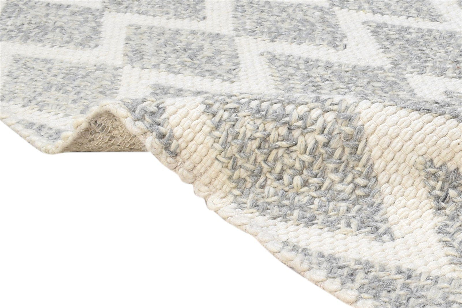 4' X 6' Rug Wool Grey Modern Hand Woven Scandinavian Nordic Room Size Carpet 7865002262677