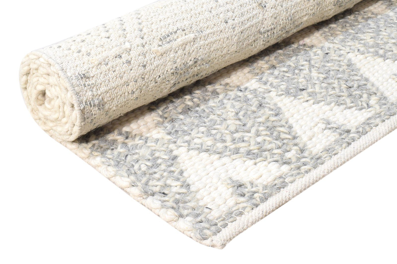 4' X 6' Rug Wool Grey Modern Hand Woven Scandinavian Nordic Room Size Carpet 7865002262677