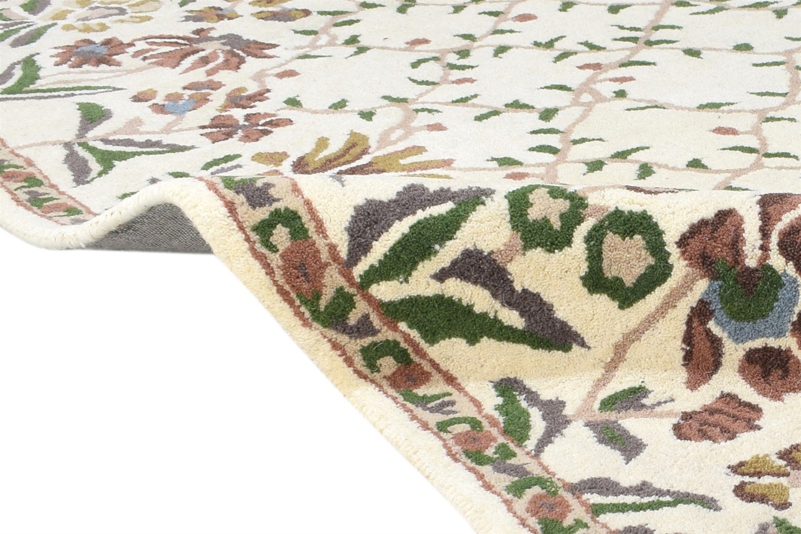 4' X 6' Rug Wool Ivory Modern Hand Tufted French Floral Room Size Carpet 7864994988181