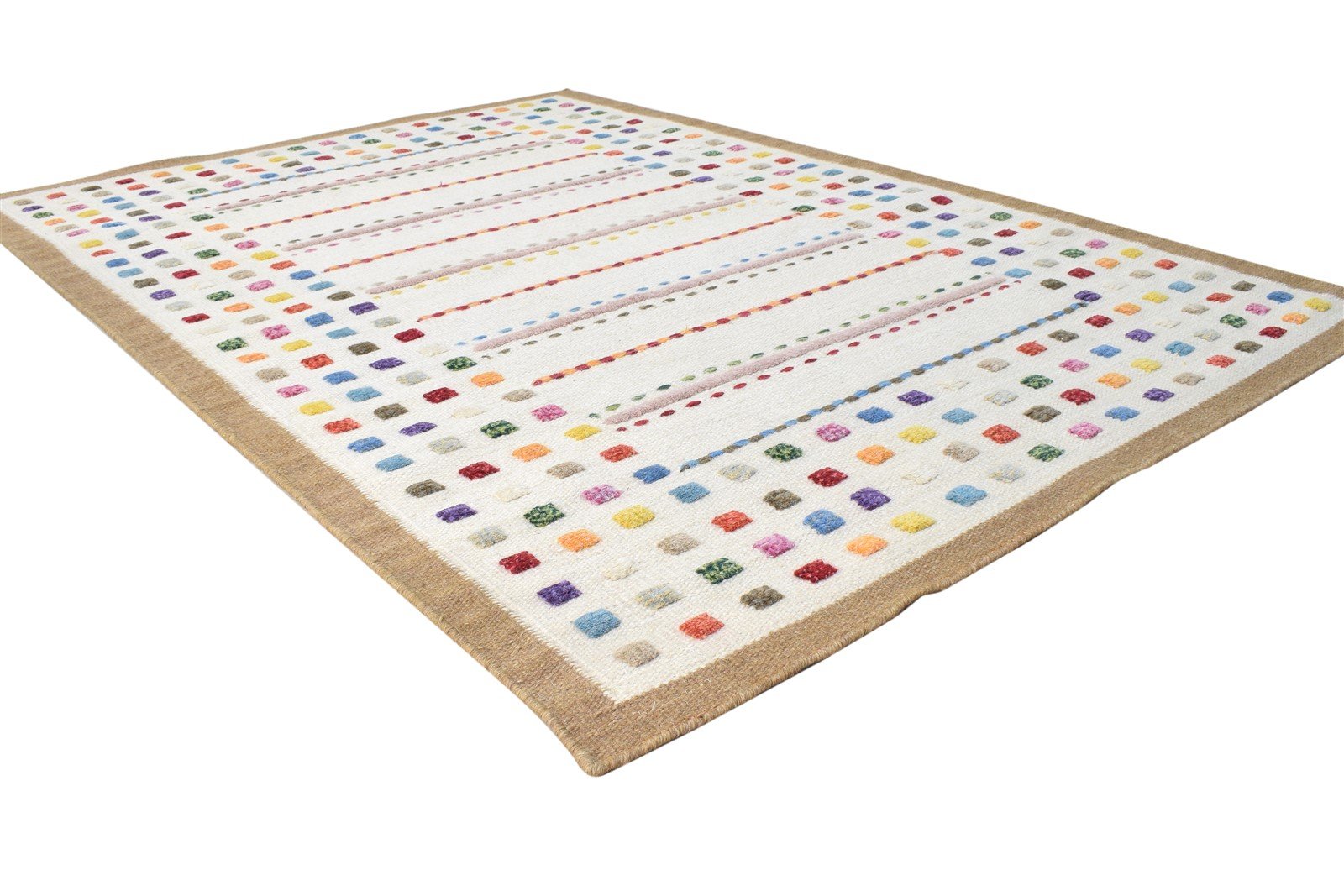 4' X 6' Rug Wool Ivory Persian Dhurrie Southwestern Tribal Room Size Carpet 7864993415317
