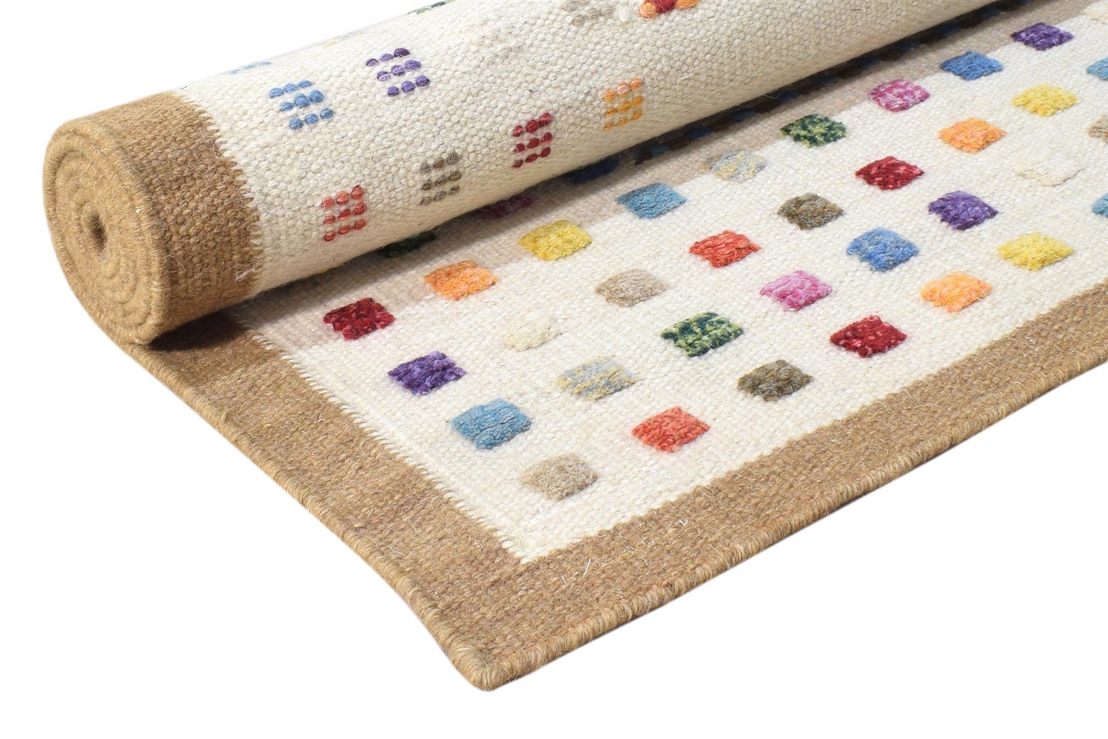 4' X 6' Rug Wool Ivory Persian Dhurrie Southwestern Tribal Room Size Carpet 7864993415317