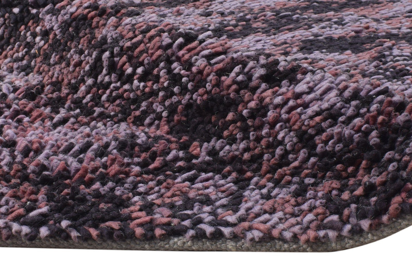 4' X 6' Rug Wool Purple Shag Hand Knotted Scandinavian Abstract Room Size Carpet 7865255657621