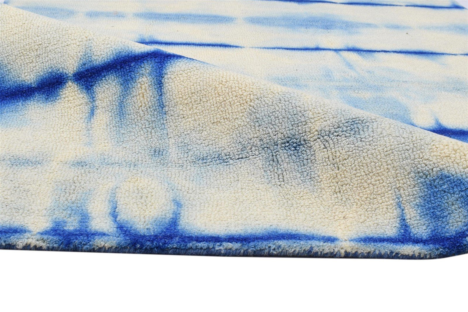 4' X 6' Rug Wool Red Modern Hand Tufted Shibori Tie Dye Room Size Carpet 7864295391381