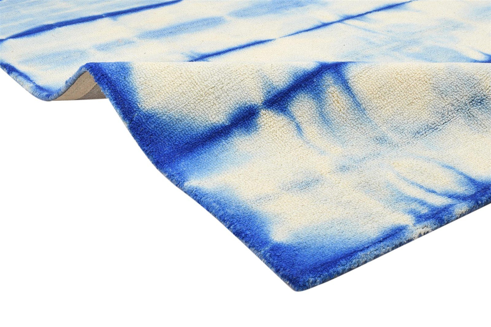 4' X 6' Rug Wool Red Modern Hand Tufted Shibori Tie Dye Room Size Carpet 7864295391381