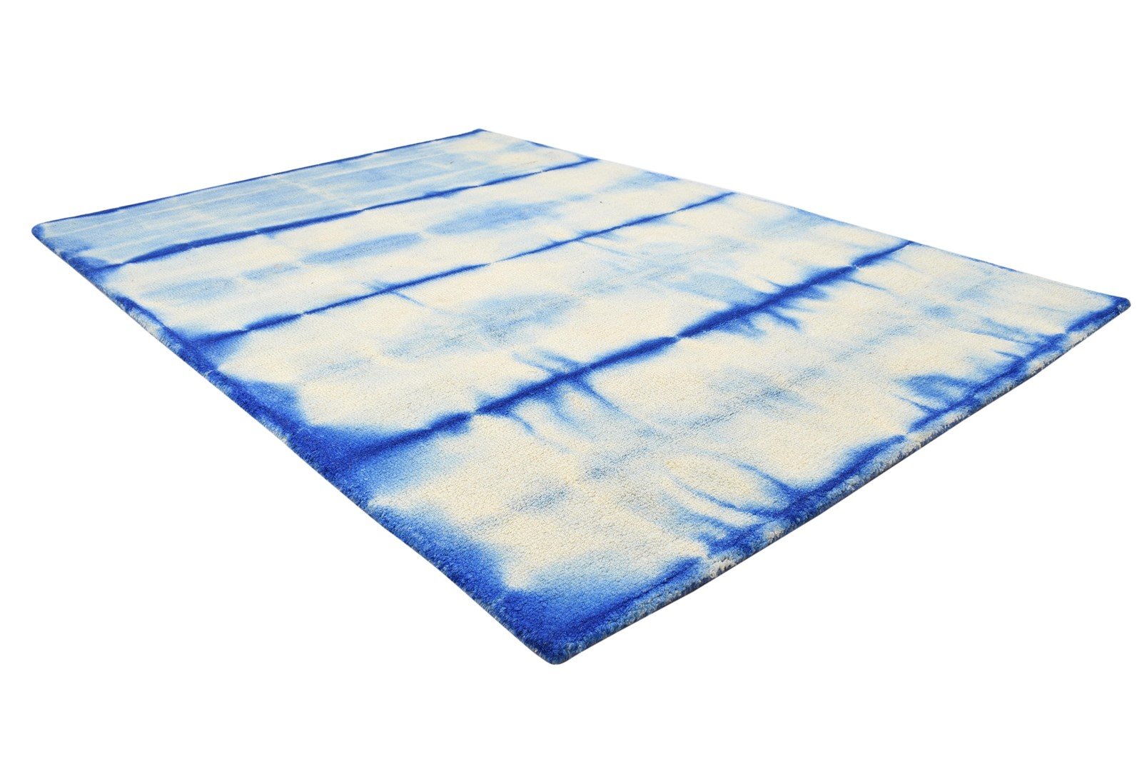 4' X 6' Rug Wool Red Modern Hand Tufted Shibori Tie Dye Room Size Carpet 7864295391381