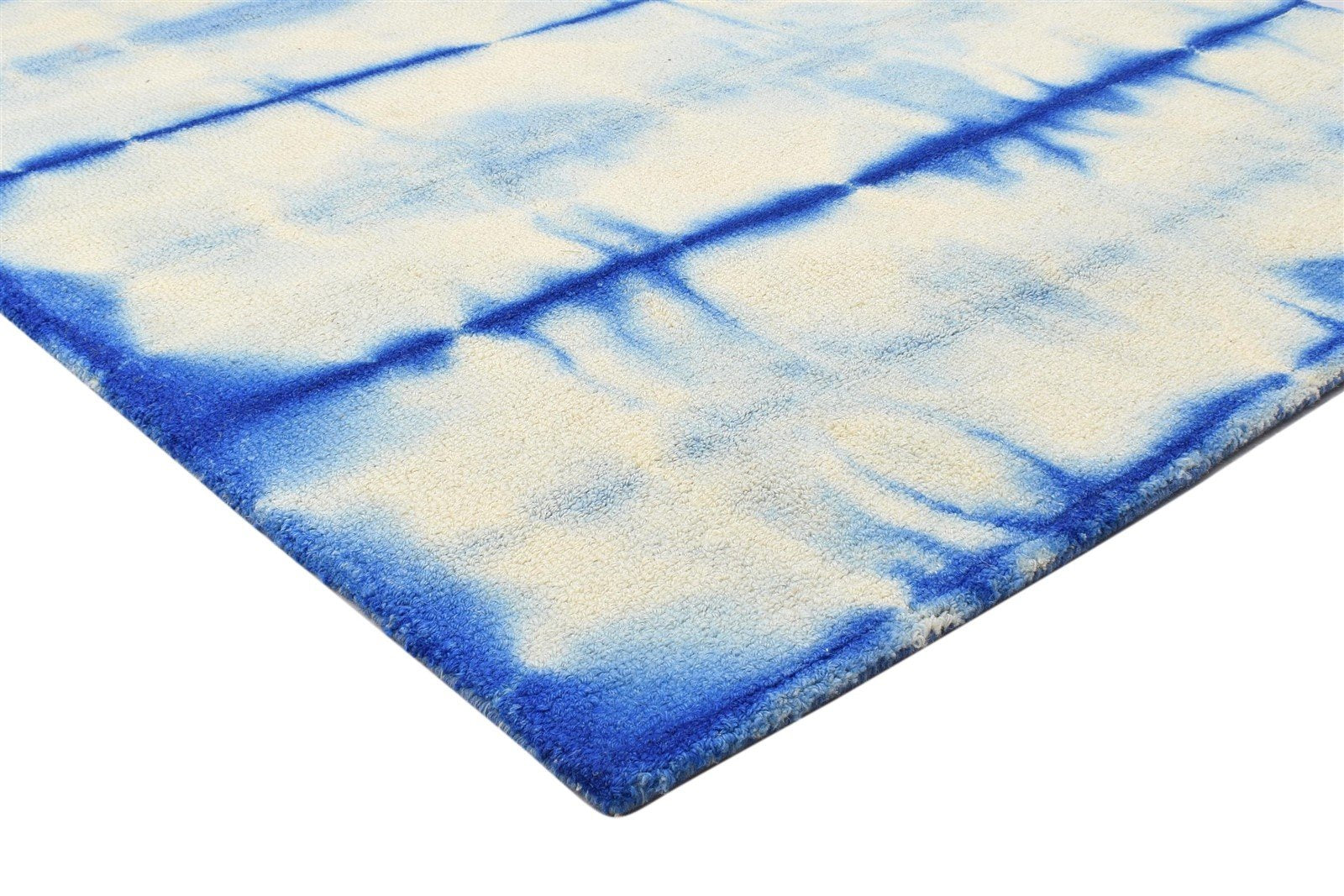 4' X 6' Rug Wool Red Modern Hand Tufted Shibori Tie Dye Room Size Carpet 7864295391381