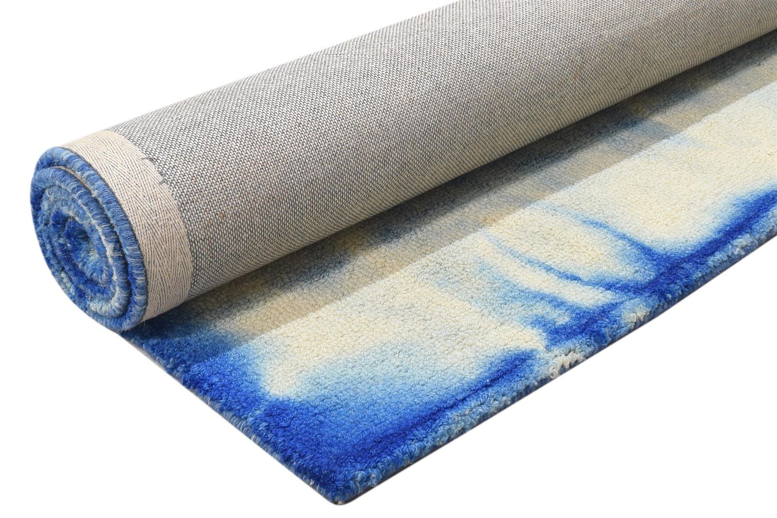 4' X 6' Rug Wool Red Modern Hand Tufted Shibori Tie Dye Room Size Carpet 7864295391381