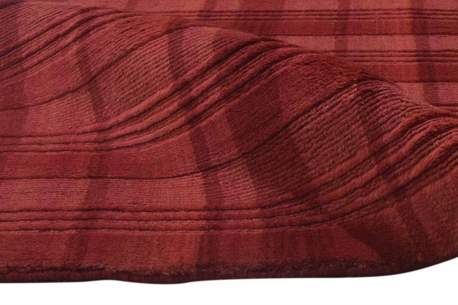 4' X 6' Rug Wool Red Modern Handloom Scandinavian Plaids Room Size Carpet 7864874729621