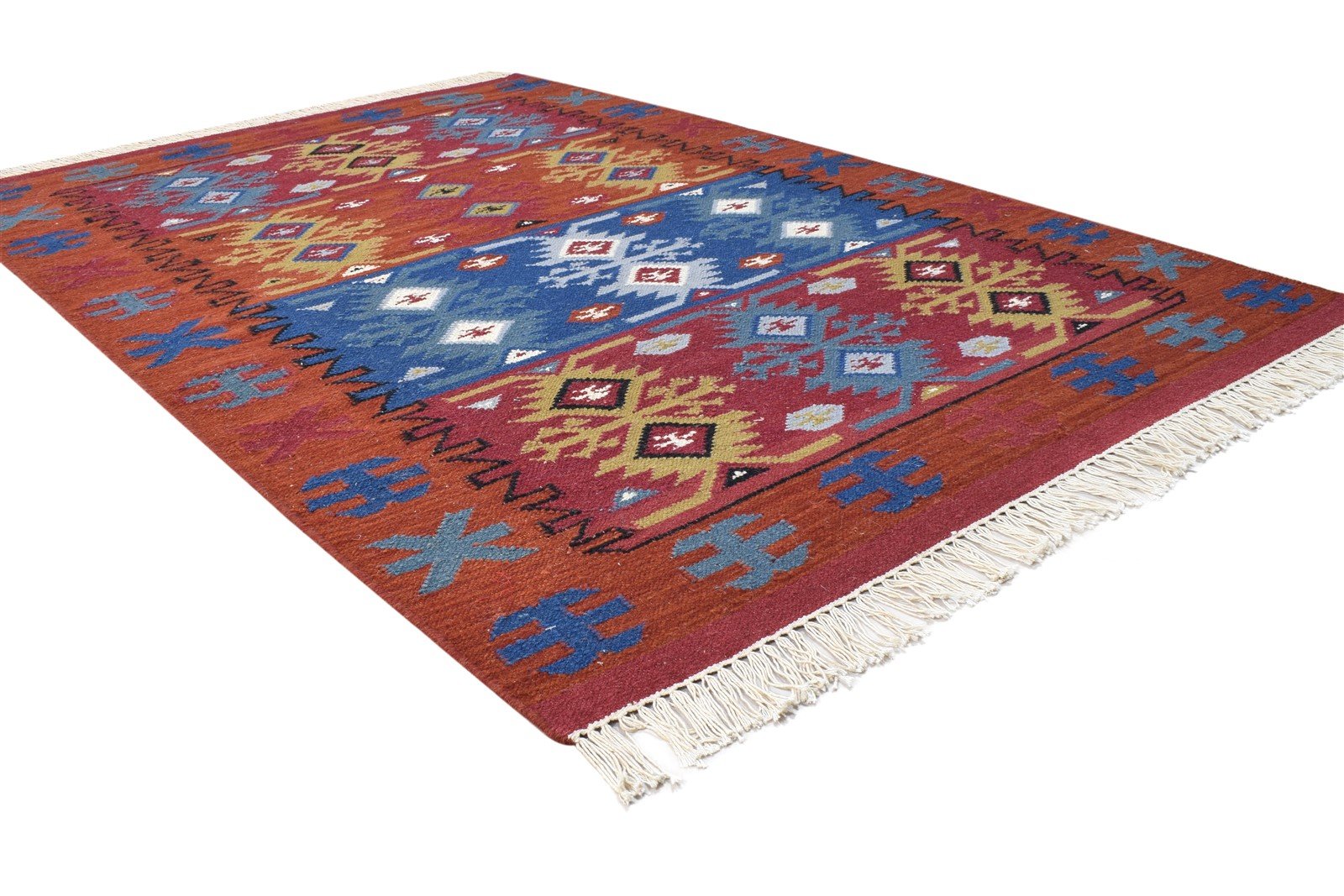 4' X 6' Rug Wool Red Persian Dhurrie Southwestern Oriental Room Size Carpet 7864987582613