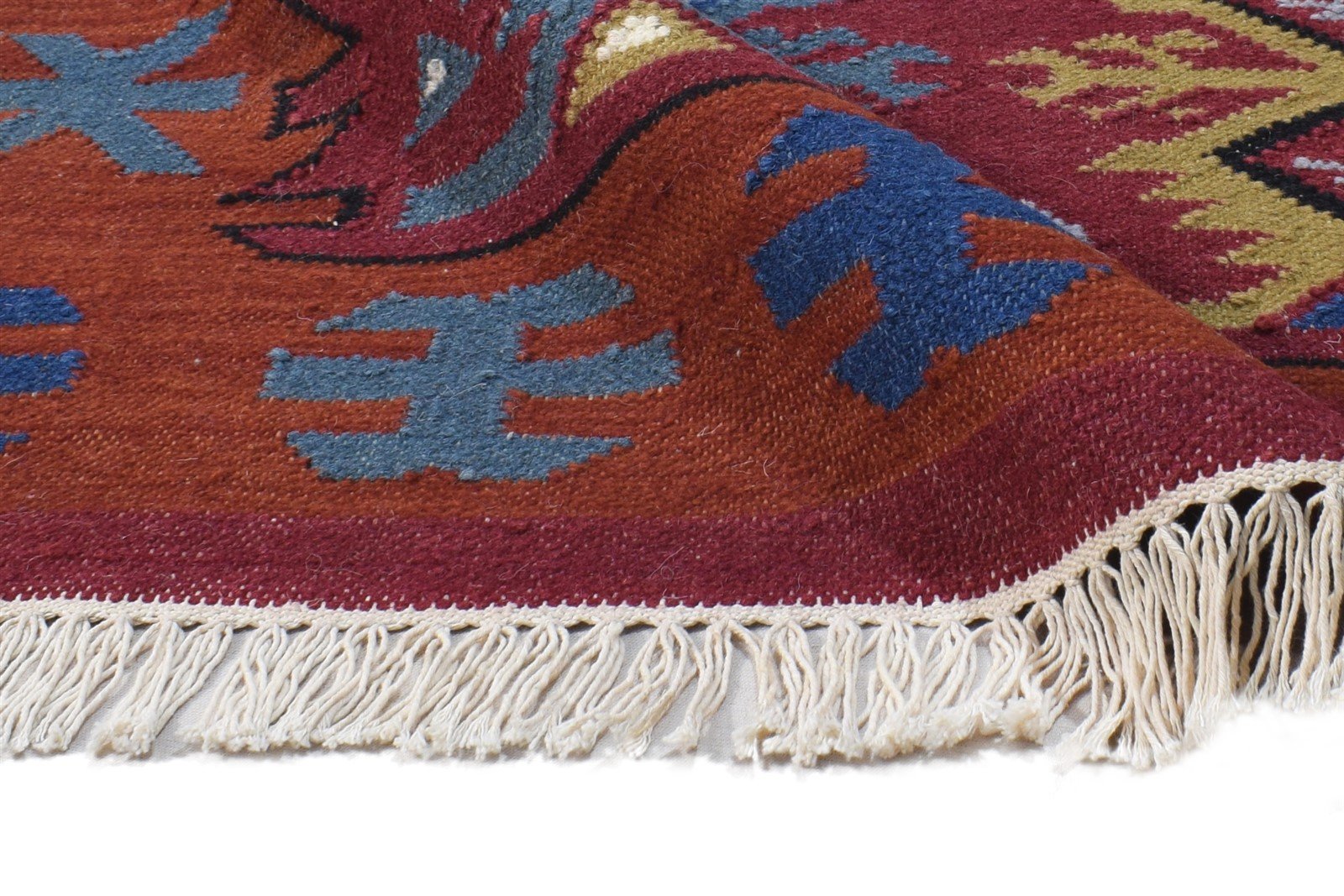 4' X 6' Rug Wool Red Southwestern Dhurrie American Tribal Room Size Carpet 7865002721429