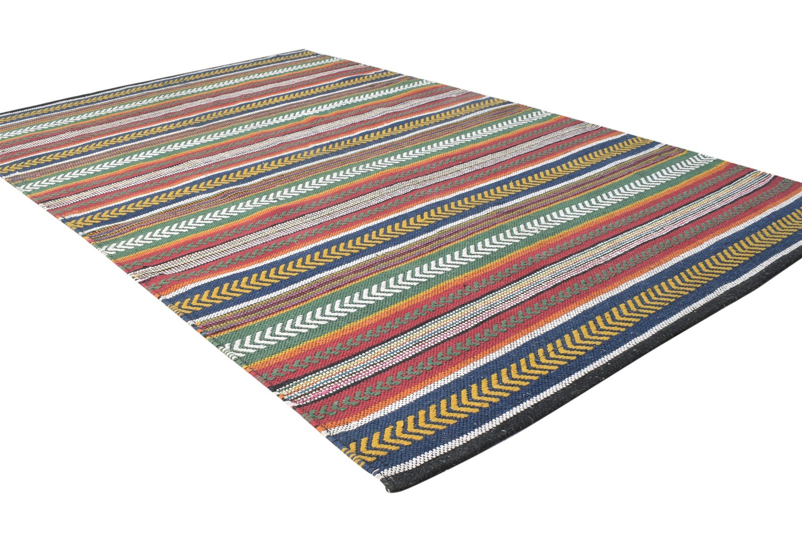 4' X 6' Rug Wool Red Tribal Dhurrie Southwestern Striped Room Size Carpet 7864671469717