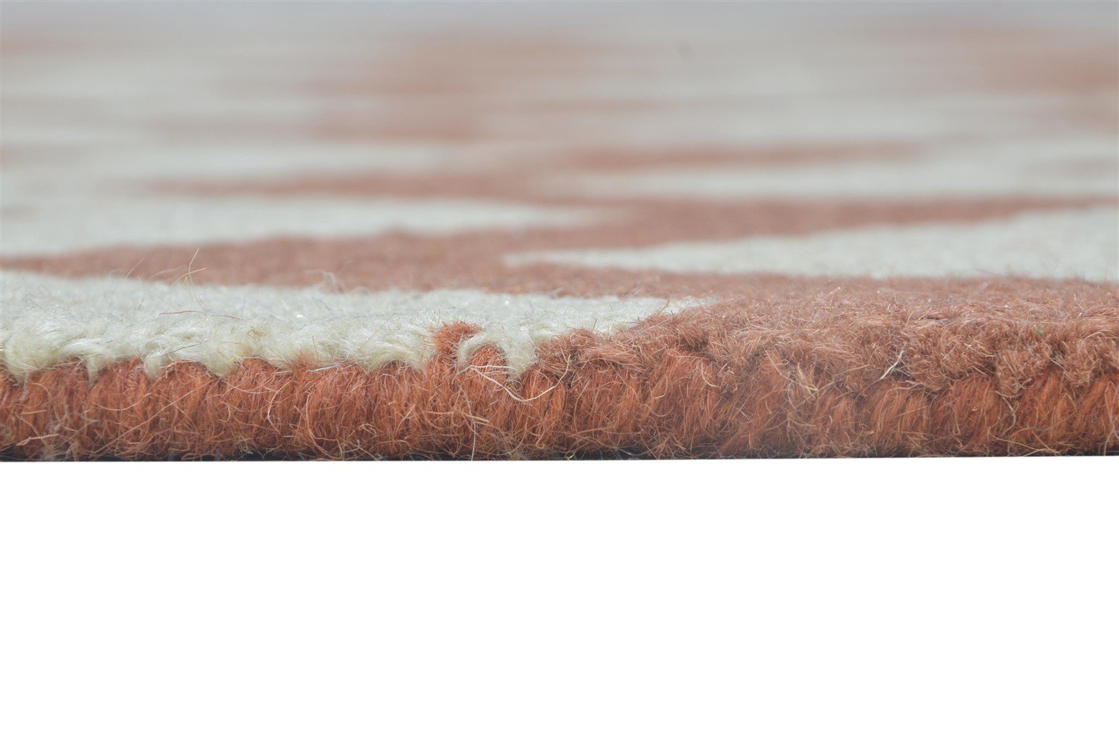 4' X 6' Rug Wool Rust Modern Hand Tufted Scandinavian Chevron Room Size Carpet 7864300830869