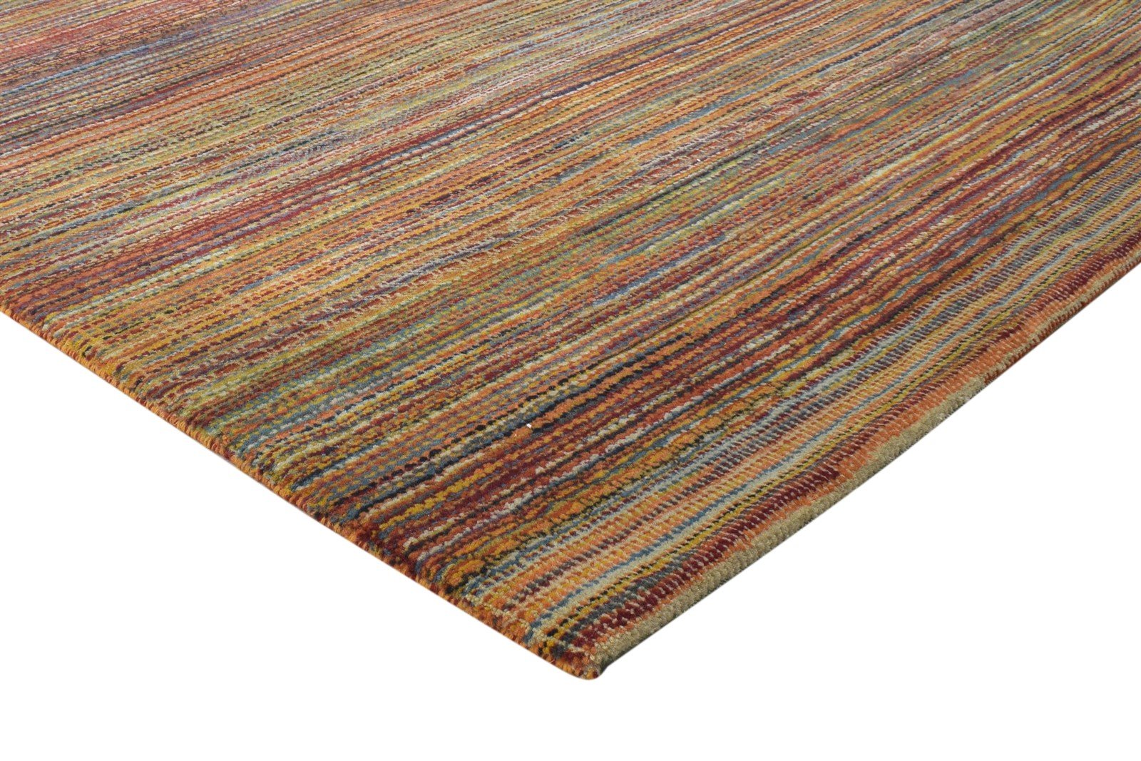 Darline 4' X 7' Rug Wool Rust Modern Hand Knotted Bohemian Striped 7864174084245