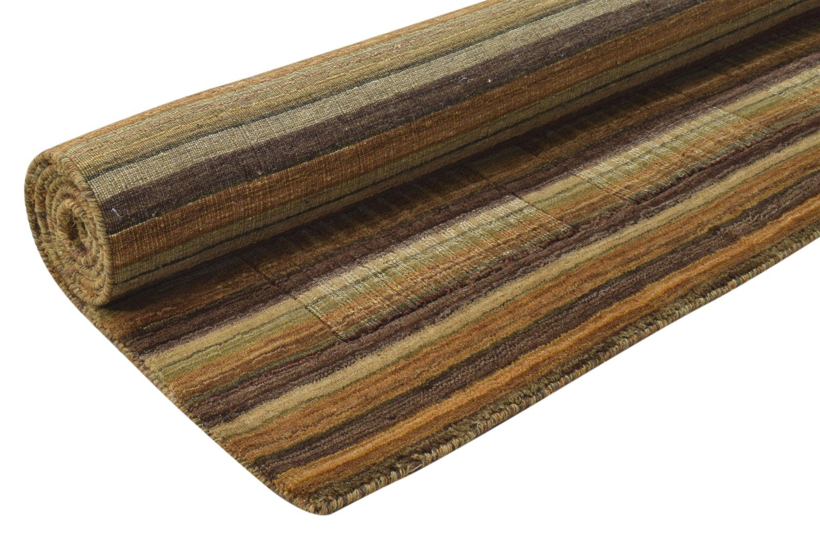 4' X 7' Rug Wool Rust Modern Hand Woven Indian Striped Room Size Carpet 7864511987861