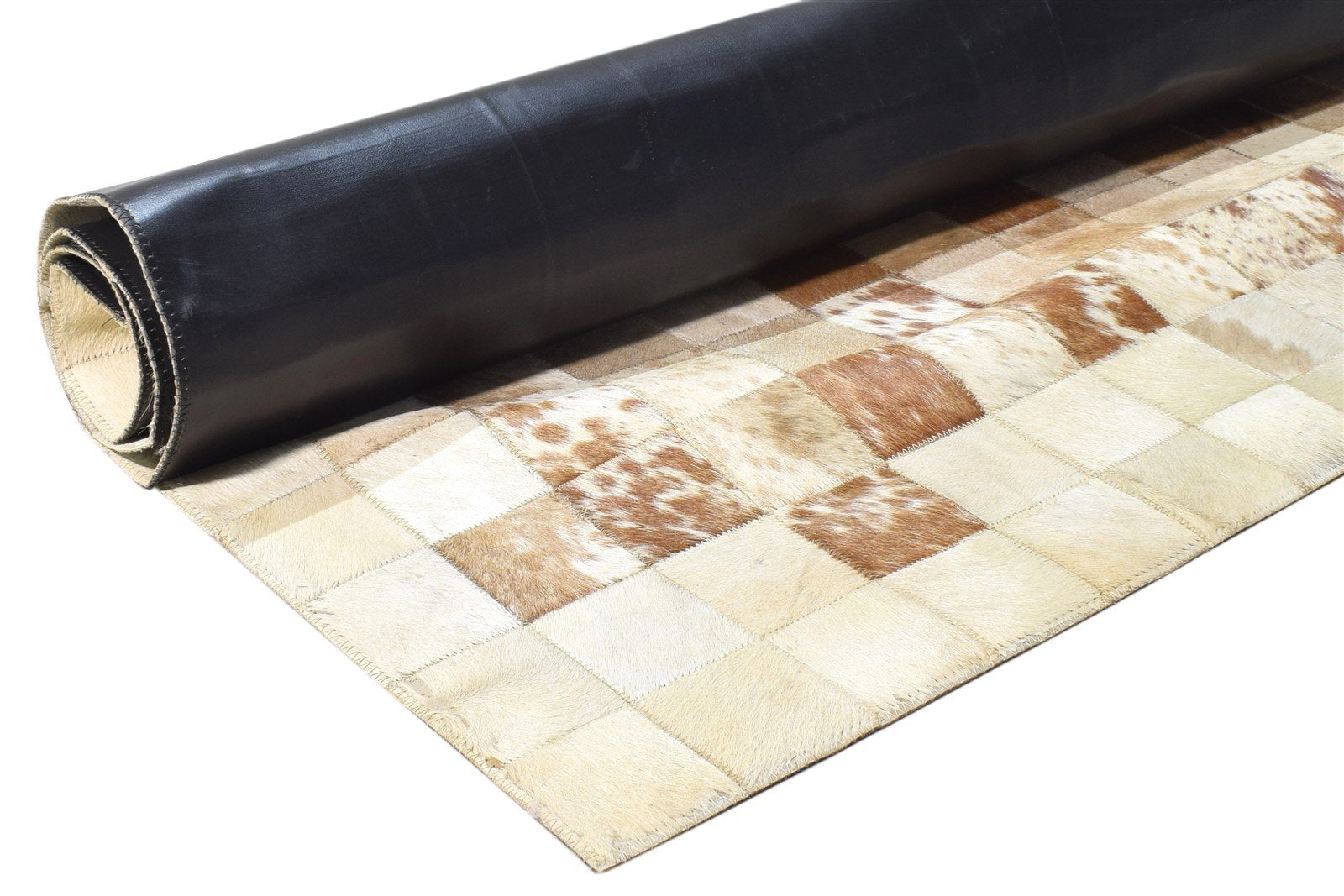 4X6 Rug Leather Brown Modern Flatweave Scandinavian Geometric Room Size Carpet 7864580833429
