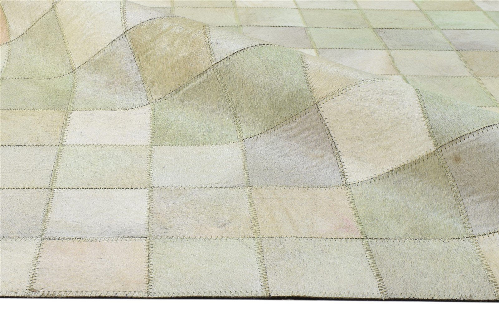 4X6 Rug Leather Cream Modern Flatweave Scandinavian Geometric Room Size Carpet 7864580374677