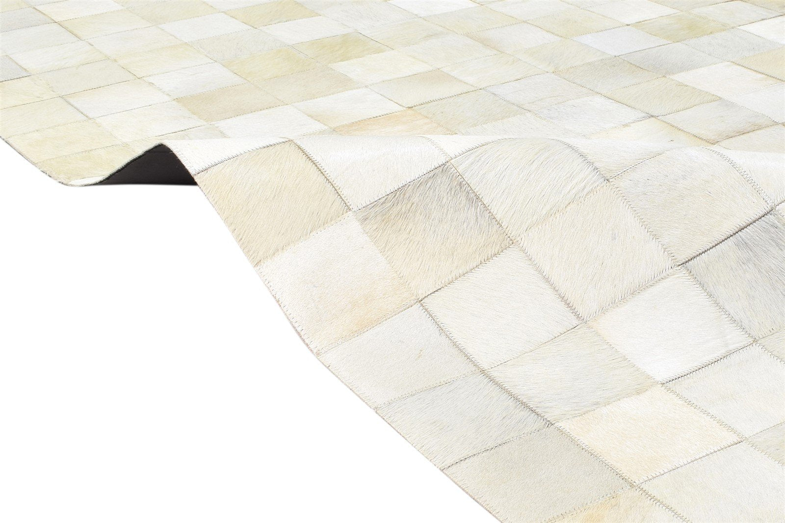 4X6 Rug Leather Ivory Modern Flatweave Scandinavian Geometric Room Size Carpet 7864582766741