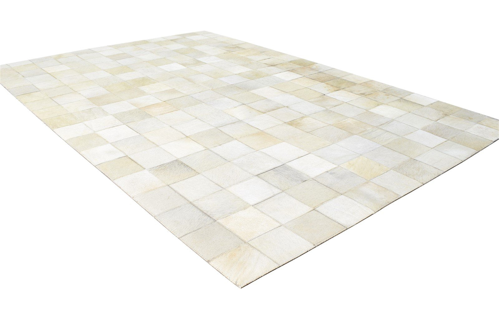 4X6 Rug Leather Ivory Modern Flatweave Scandinavian Geometric Room Size Carpet 7864582766741