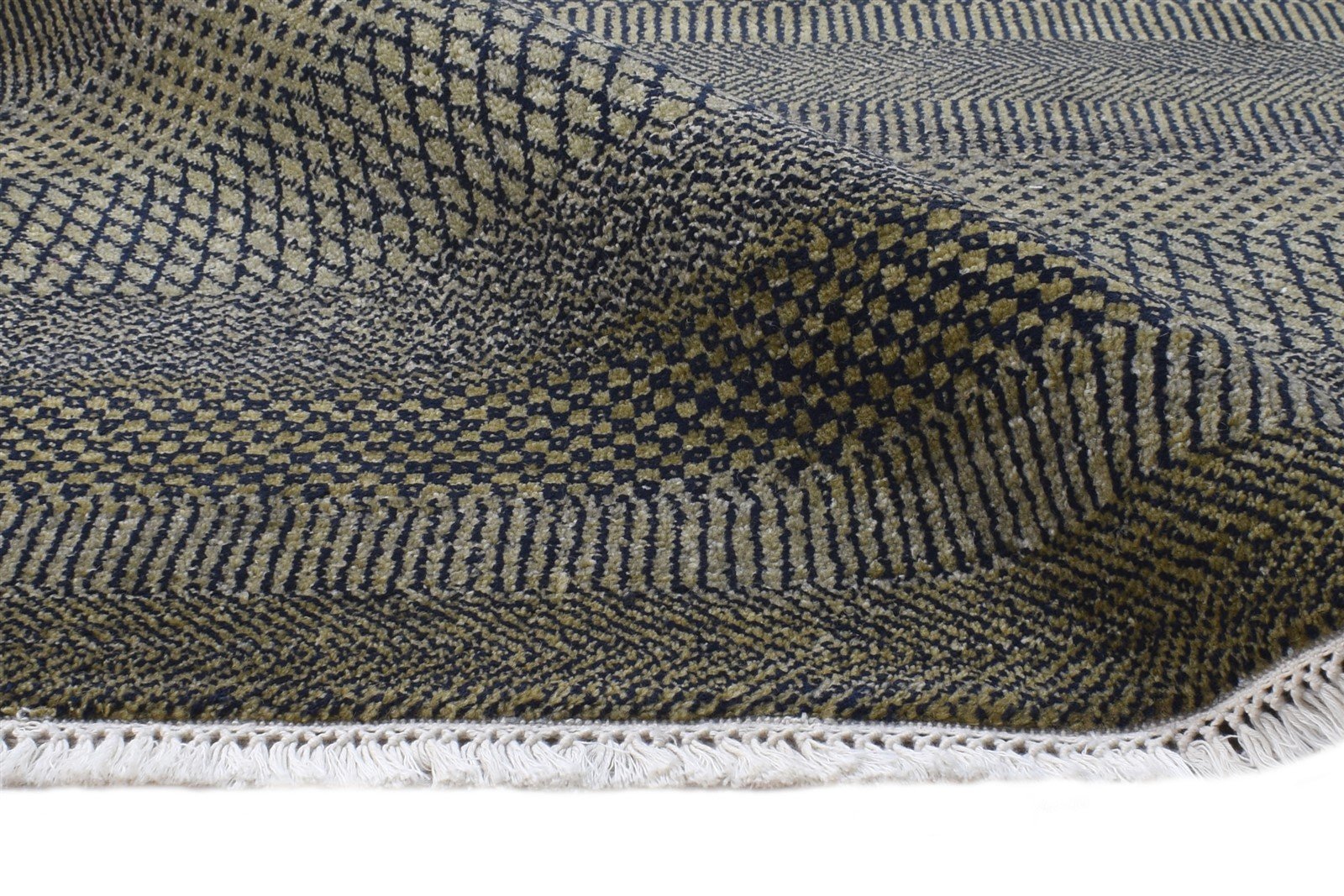 4X6 Rug Wool Charcoal Modern Hand Knotted Agra Grass Trellis Room Size Carpet 7864589123733