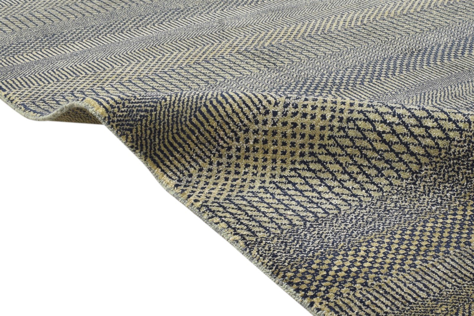 4X6 Rug Wool Charcoal Modern Hand Knotted Agra Grass Trellis Room Size Carpet 7864589123733