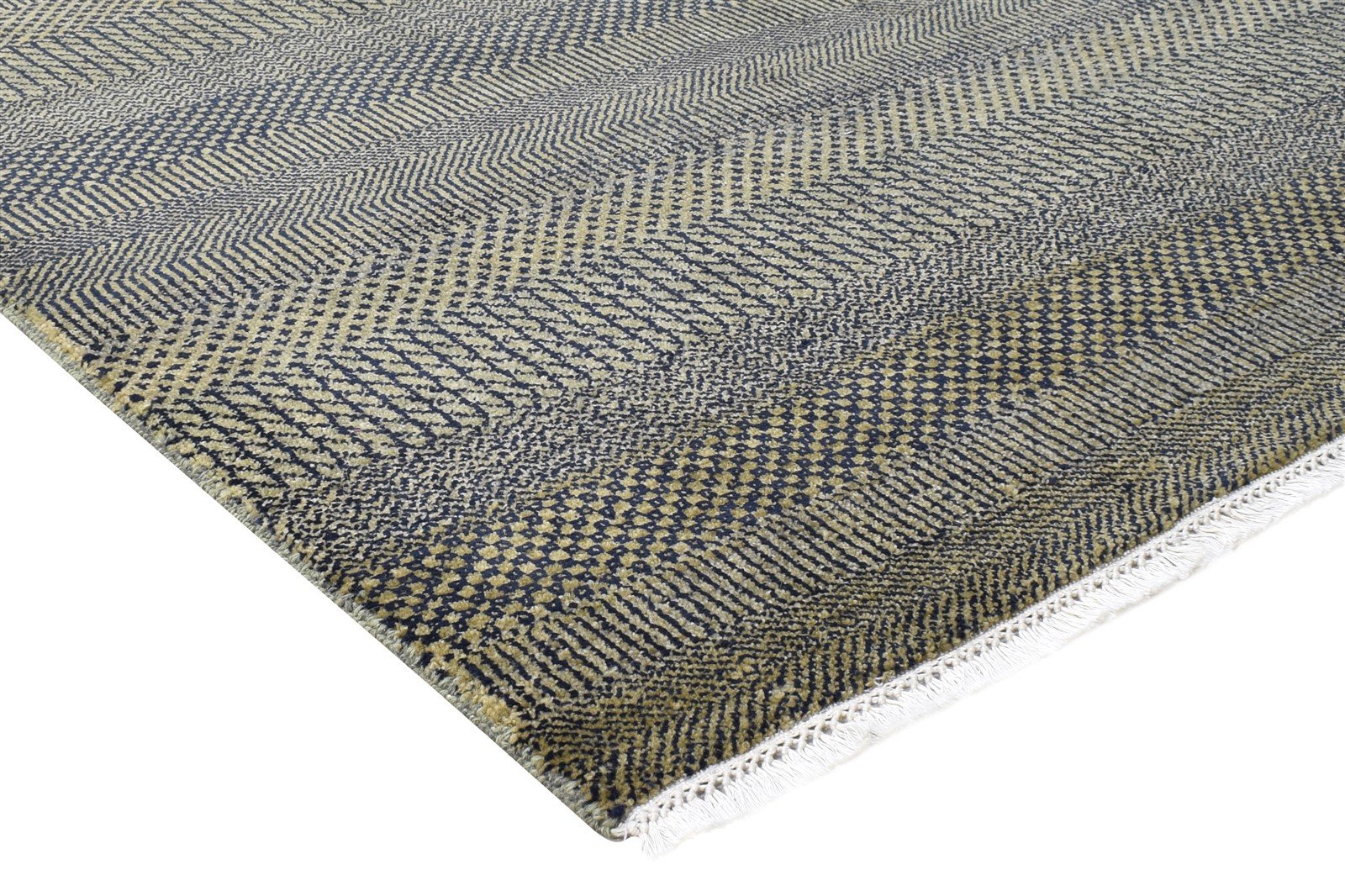 4X6 Rug Wool Charcoal Modern Hand Knotted Agra Grass Trellis Room Size Carpet 7864589123733