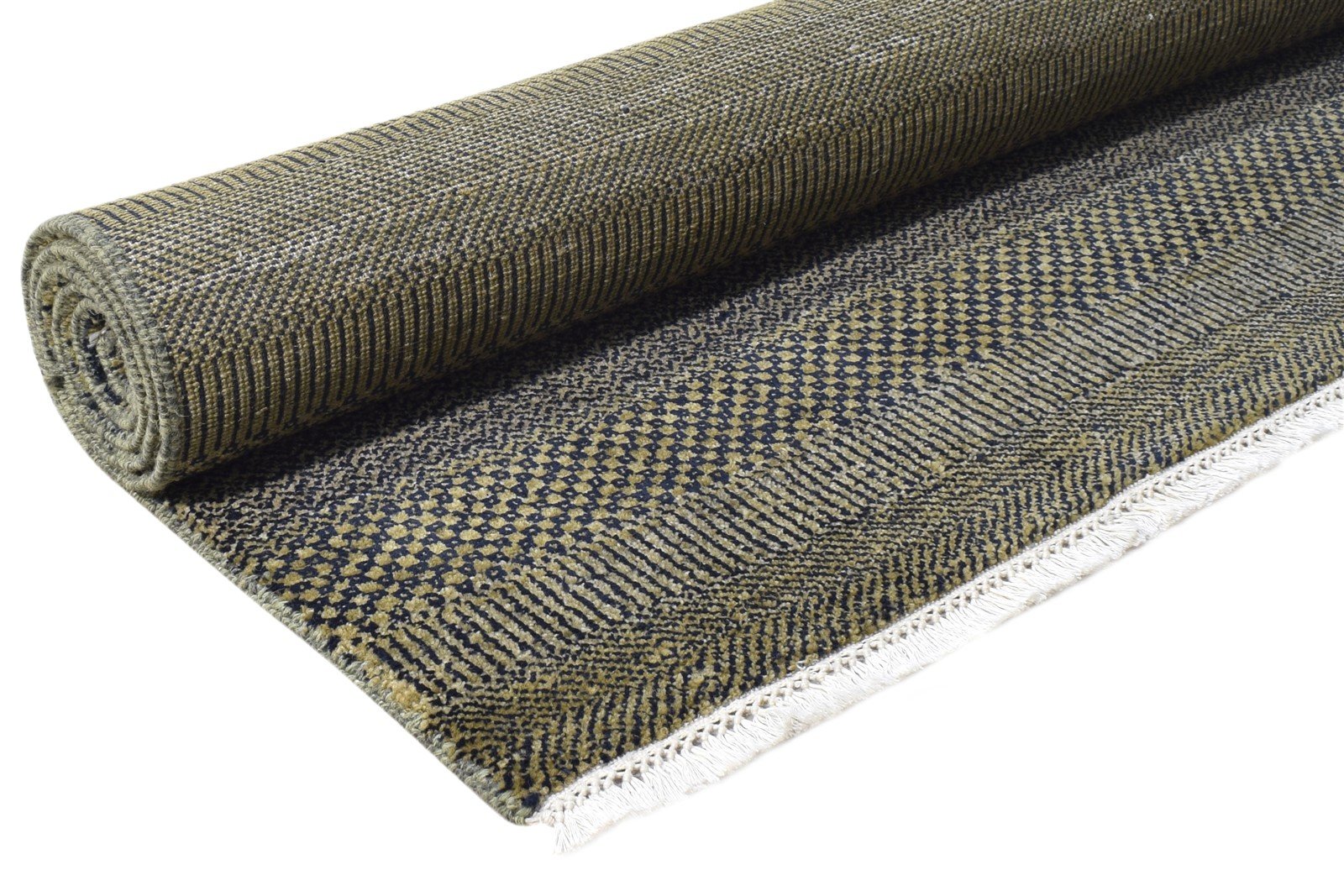 4X6 Rug Wool Charcoal Modern Hand Knotted Agra Grass Trellis Room Size Carpet 7864589123733