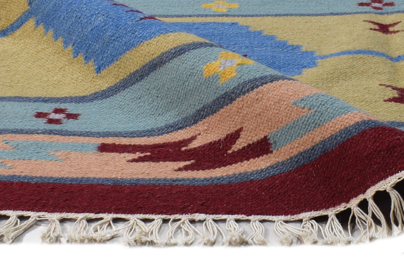 4X6 Rug Wool Multi Color Persien Dhurrie Southwestern Tribal Room Size Carpet 7865197887637