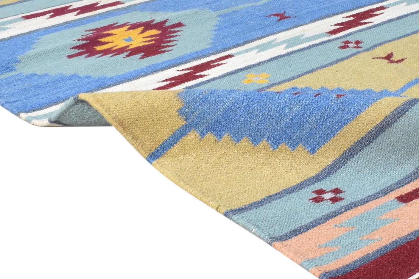 4X6 Rug Wool Multi Color Persien Dhurrie Southwestern Tribal Room Size Carpet 7865197887637