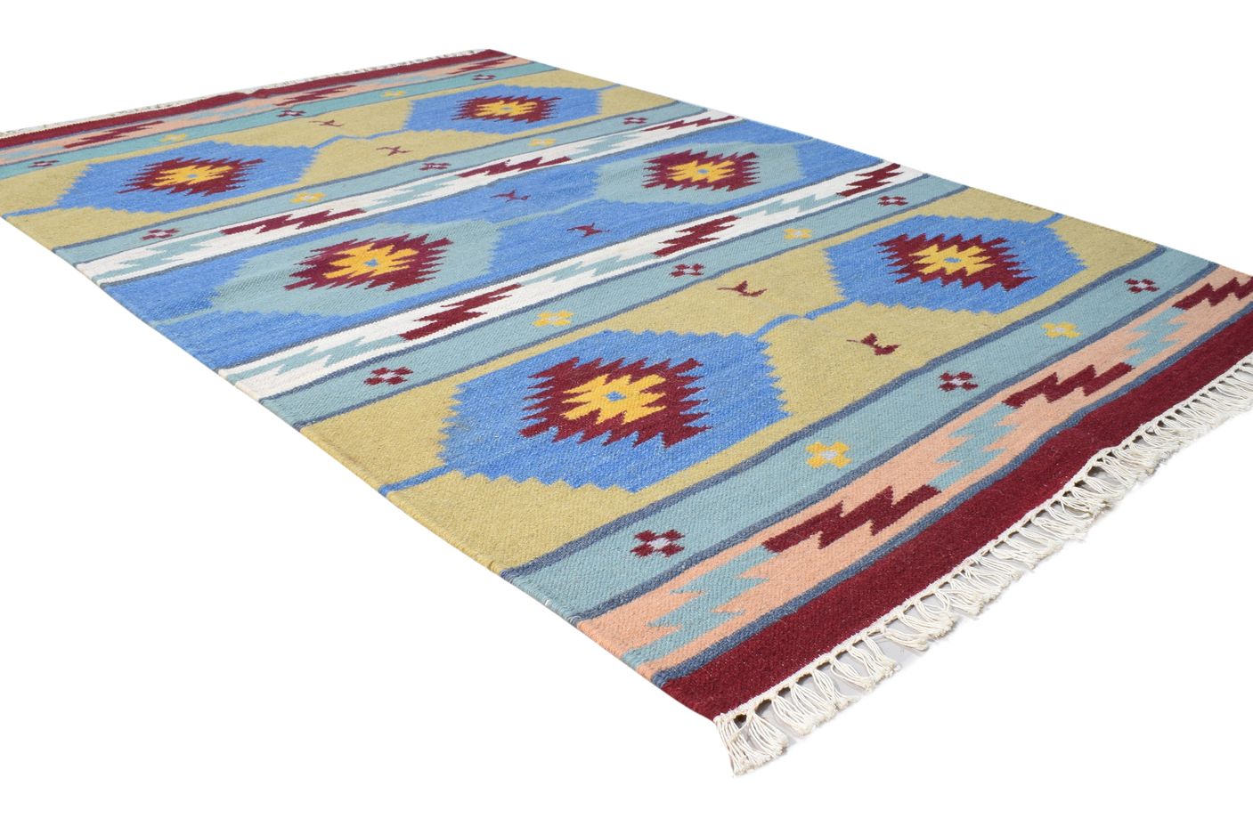 4X6 Rug Wool Multi Color Persien Dhurrie Southwestern Tribal Room Size Carpet 7865197887637