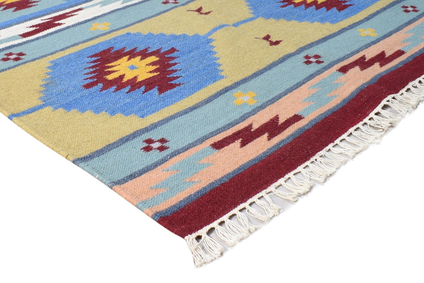 4X6 Rug Wool Multi Color Persien Dhurrie Southwestern Tribal Room Size Carpet 7865197887637