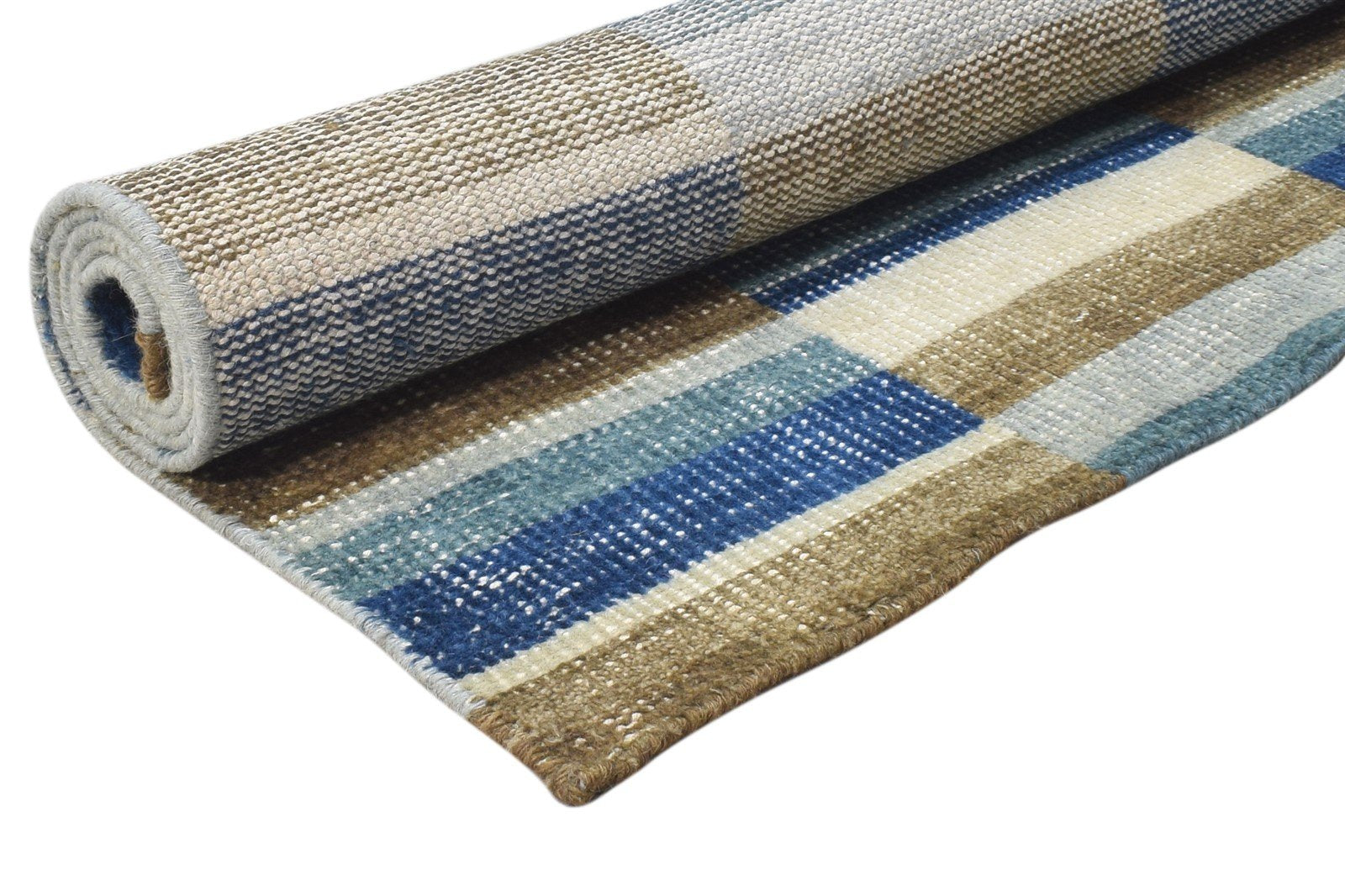 4X6 Rug Wool Sand Modern Hand Knotted Scandinavian Geometric Room Size Carpet 7864871813269