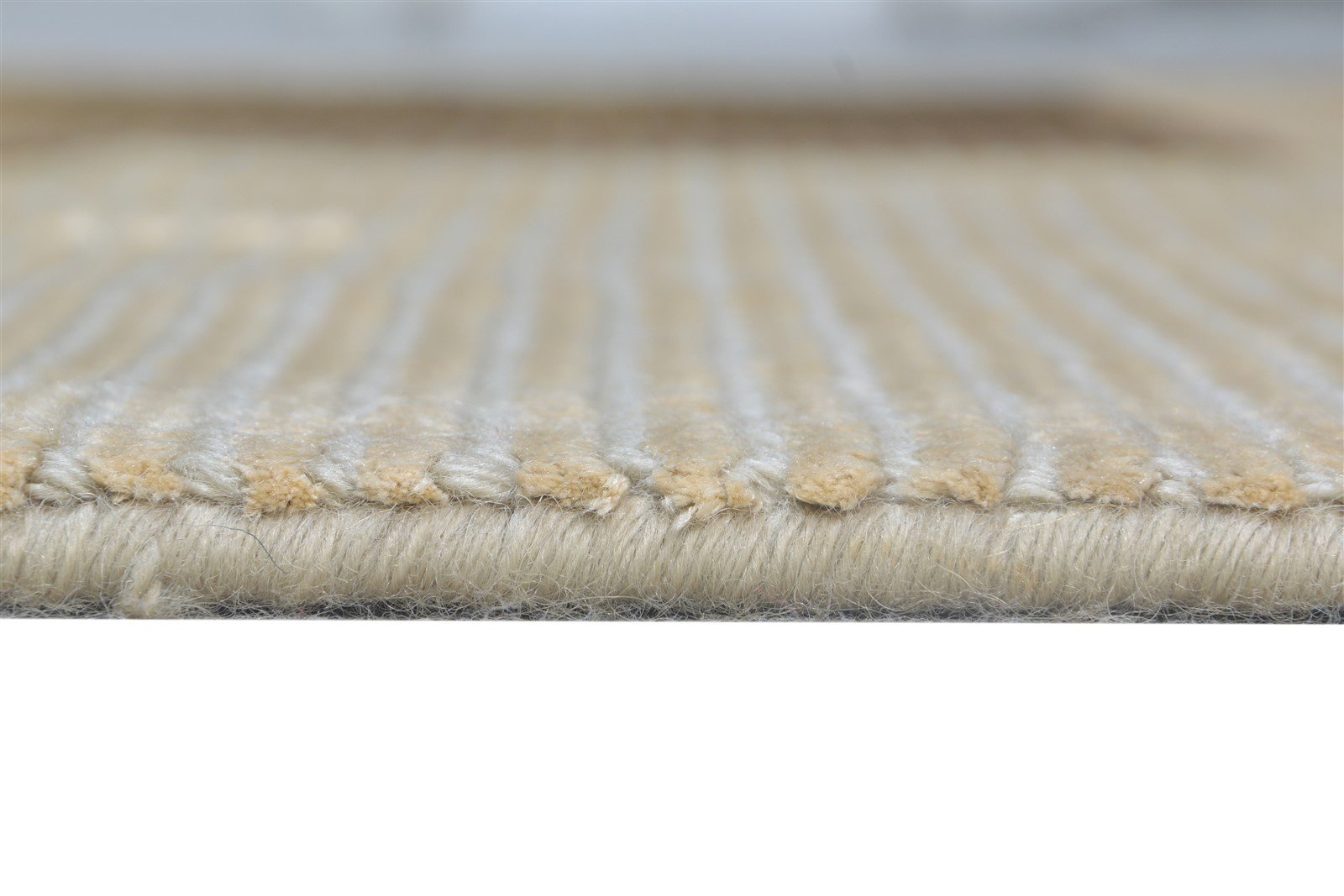 4X6 Rug Wool / Silk Beige Modern Hand Knotted Scandinavian Abstract Room Size 7865108594837