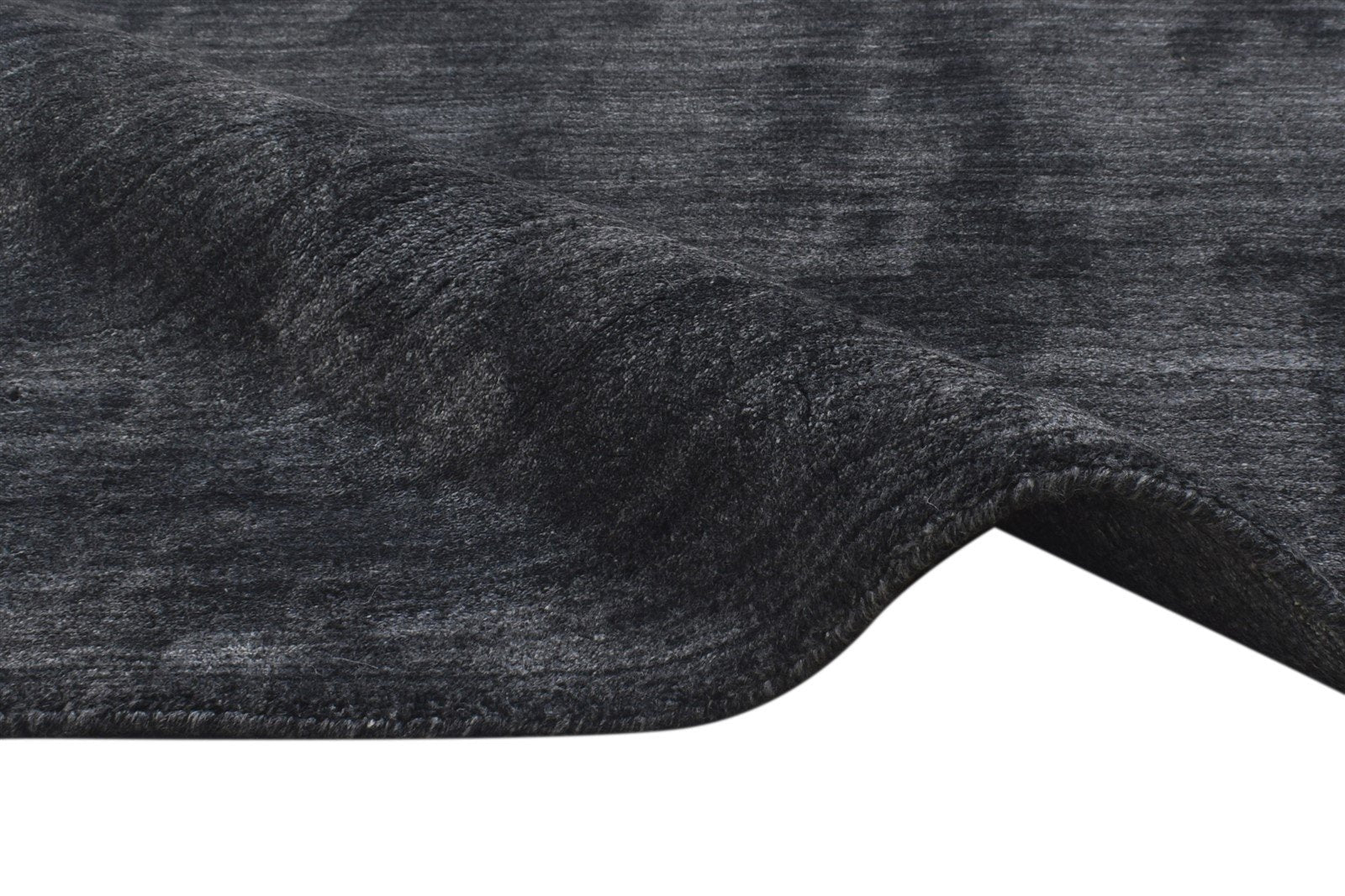 4X6 Rug Wool Silk Charcoal Modern Handloom Scandinavian Solid Room Size Carpet 7864883675285